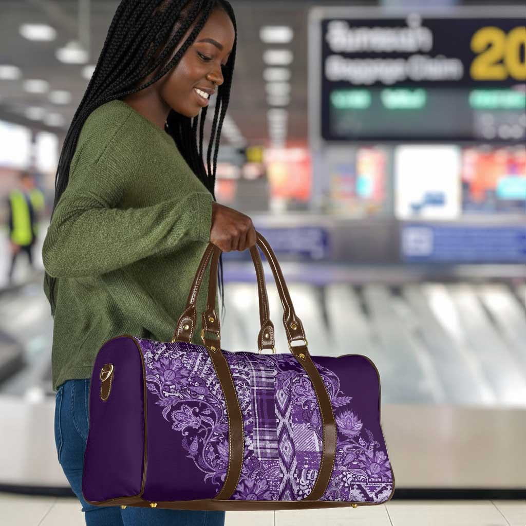 Africa Floral mix Maasai Shuka Travel Bag Purple Moitf