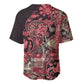 Afro Floral mix Maasai Shuka Baseball Jersey Red Moitf