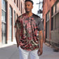 Afro Floral mix Maasai Shuka Baseball Jersey Red Moitf