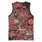 Afro Floral mix Maasai Shuka Basketball Jersey Red Moitf - African Pride