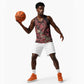 Afro Floral mix Maasai Shuka Basketball Jersey Red Moitf - African Pride