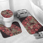 Africa Floral mix Maasai Shuka Bathroom Set Red Moitf