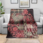 Afro Floral mix Maasai Shuka Blanket Red Moitf