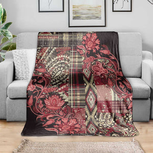Afro Floral mix Maasai Shuka Blanket Red Moitf