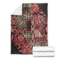 Afro Floral mix Maasai Shuka Blanket Red Moitf