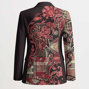 Africa Floral mix Maasai Shuka Blazer Red Moitf