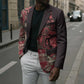 Africa Floral mix Maasai Shuka Blazer Red Moitf
