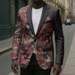 Africa Floral mix Maasai Shuka Blazer Red Moitf