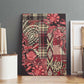 Afro Floral mix Maasai Shuka Canvas Wall Art Red Moitf