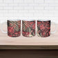 Africa Floral mix Maasai Shuka Ceramic Mug Red Moitf