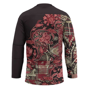 Africa Floral mix Maasai Shuka Hockey Jersey Red Moitf