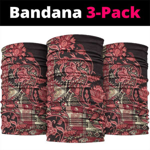 Afro Floral mix Maasai Shuka Neck Gaiter Red Moitf - African Pride