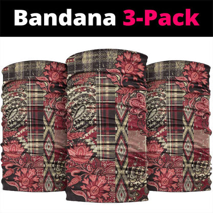 Afro Floral mix Maasai Shuka Neck Gaiter Red Moitf LT9