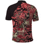 Afro Floral mix Maasai Shuka Polo Shirt Red Moitf