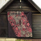 Afro Floral mix Maasai Shuka Quilt Red Moitf