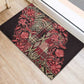 Afro Floral mix Maasai Shuka Rubber Doormat Red Moitf