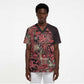Africa Floral mix Maasai Shuka Scrub Top Red Moitf