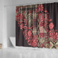 Afro Floral mix Maasai Shuka Shower Curtain Red Moitf