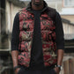 Africa Floral mix Maasai Shuka Sleeveless Puffer Jacket Red Moitf