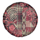 Afro Floral mix Maasai Shuka Spare Tire Cover Red Moitf