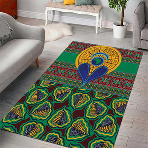 Afro Pattern Traditional Kanga Style Area Rug