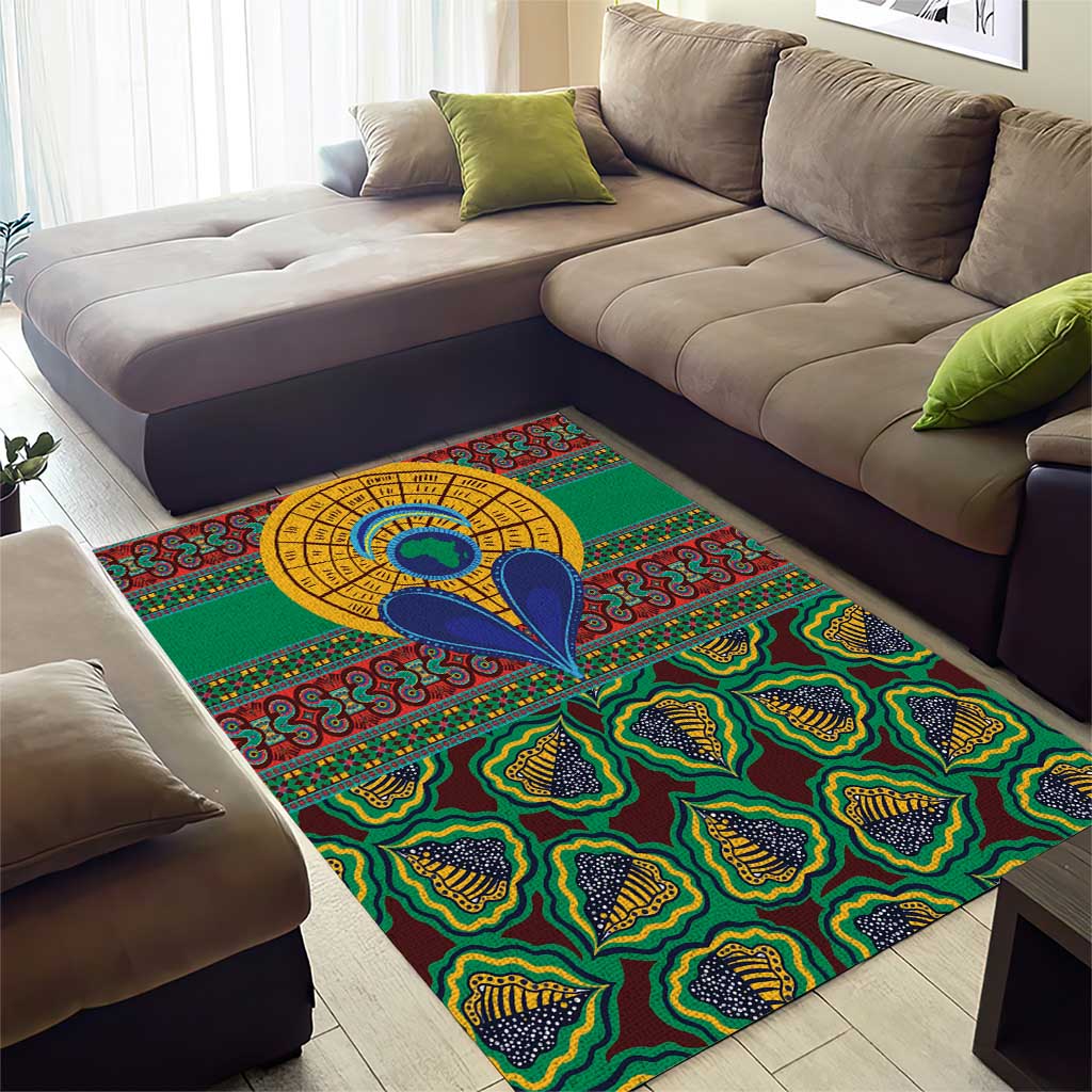 Afro Pattern Traditional Kanga Style Area Rug