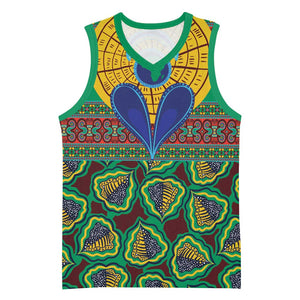 Afro Pattern Traditional Kanga Style Basketball Jersey - African Pride