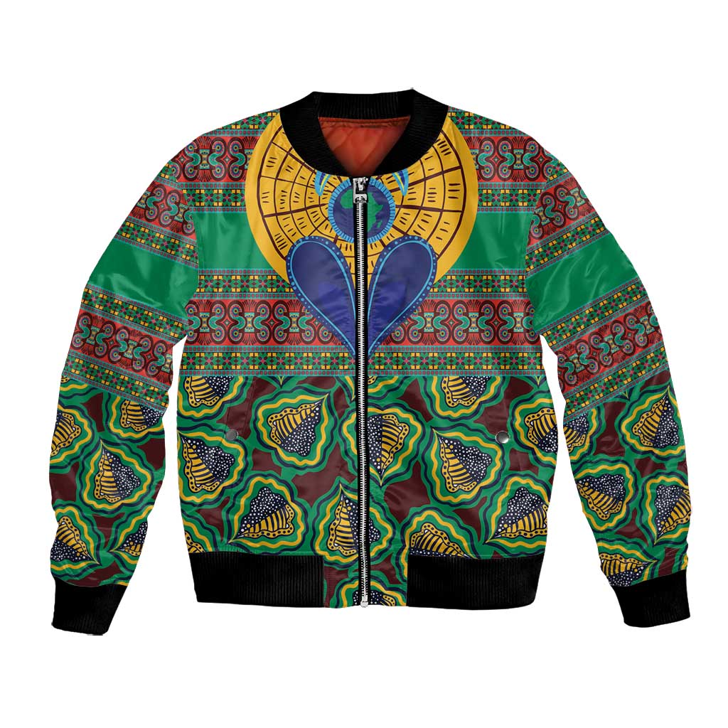Afro Pattern Traditional Kanga Style Bomber Jacket