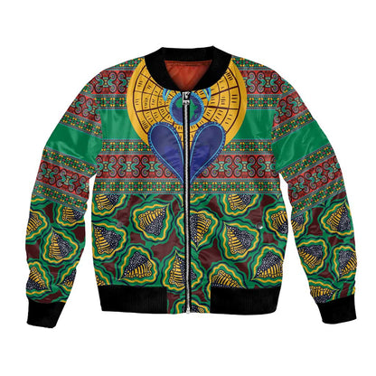 Afro Pattern Traditional Kanga Style Bomber Jacket