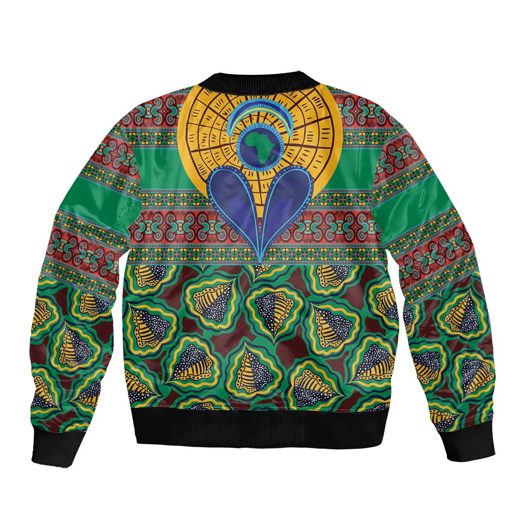 Afro Pattern Traditional Kanga Style Bomber Jacket