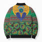 African Pattern Traditional Kanga Style Bomber Puffer Jacket