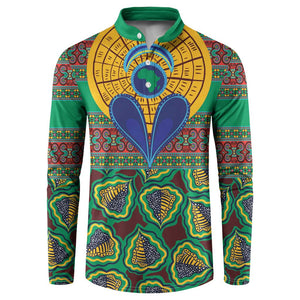 African Pattern Traditional Kanga Style Button Sweatshirt
