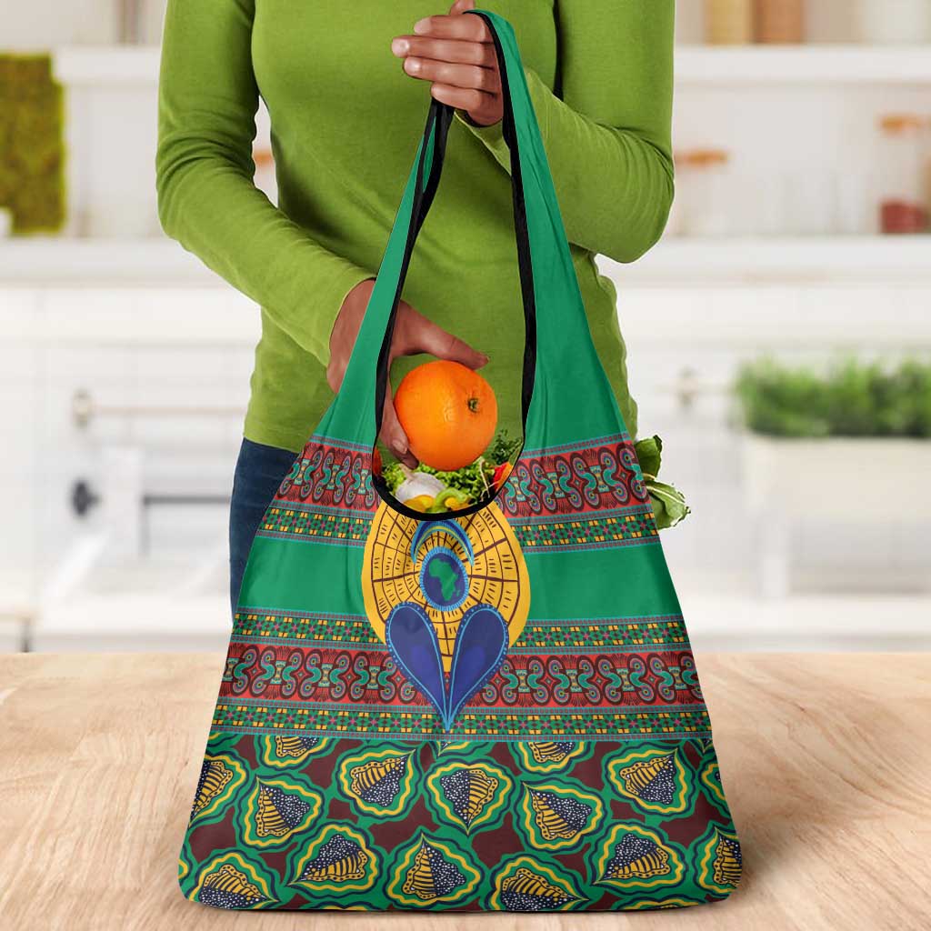 Afro Pattern Traditional Kanga Style Grocery Bag