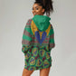 Afro Pattern Traditional Kanga Style Hoodie Dress