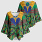 African Pattern Traditional Kanga Style Kimono Sleeve Blouse
