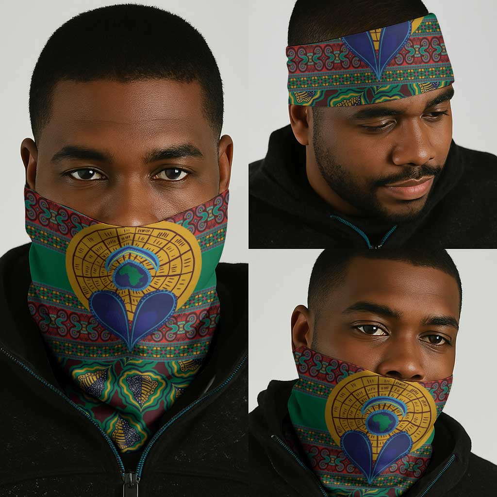 Afro Pattern Traditional Kanga Style Neck Gaiter LT9