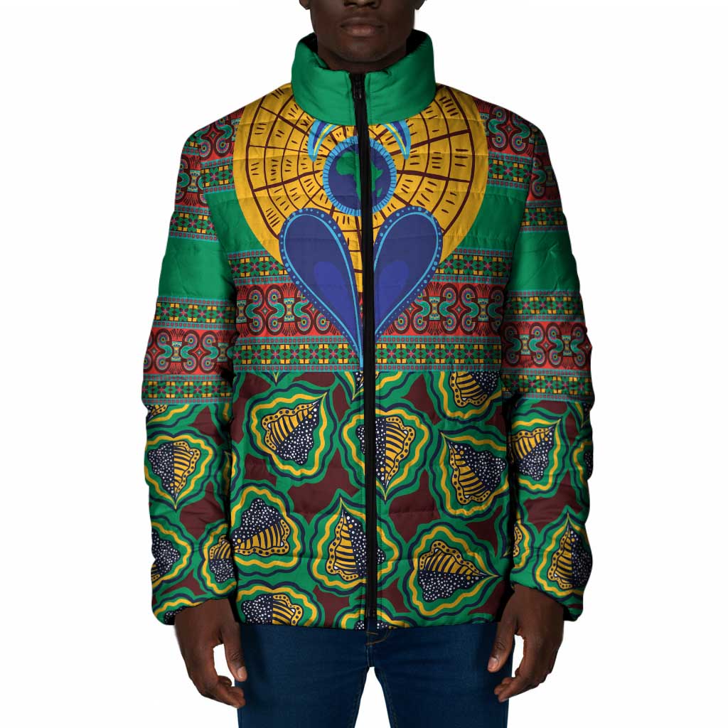 African Pattern Traditional Kanga Style Padded Jacket by African Pride Shop