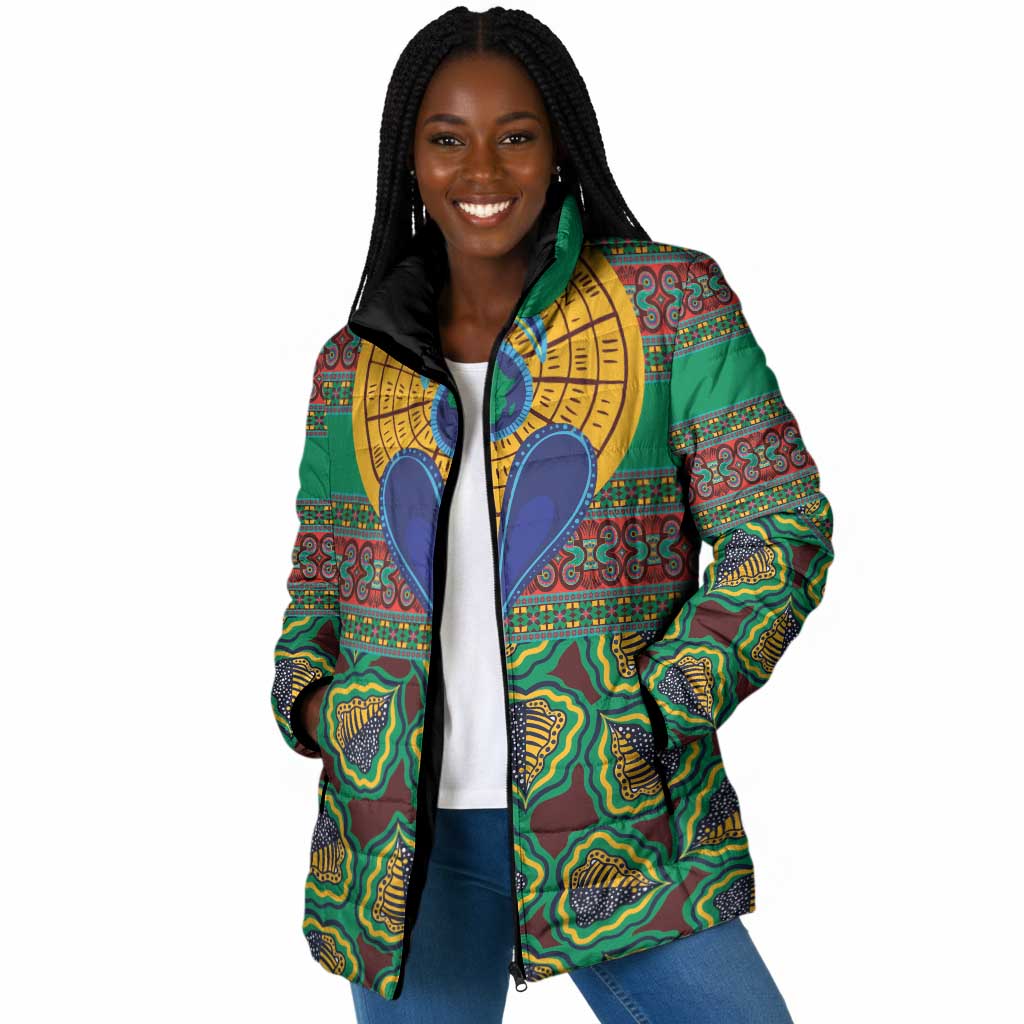 African Pattern Traditional Kanga Style Padded Jacket