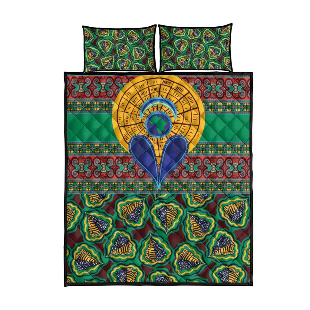 Afro Pattern Traditional Kanga Style Quilt Bed Set
