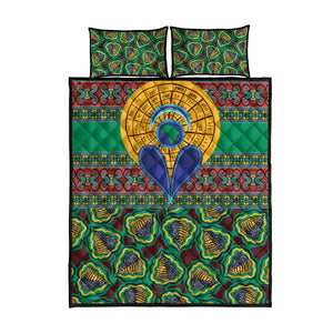 Afro Pattern Traditional Kanga Style Quilt Bed Set
