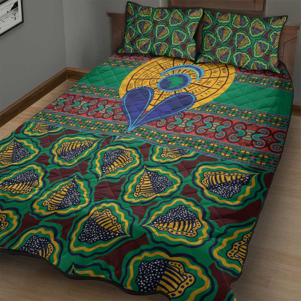 Afro Pattern Traditional Kanga Style Quilt Bed Set