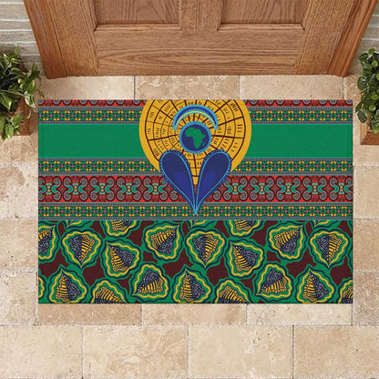 Afro Pattern Traditional Kanga Style Rubber Doormat