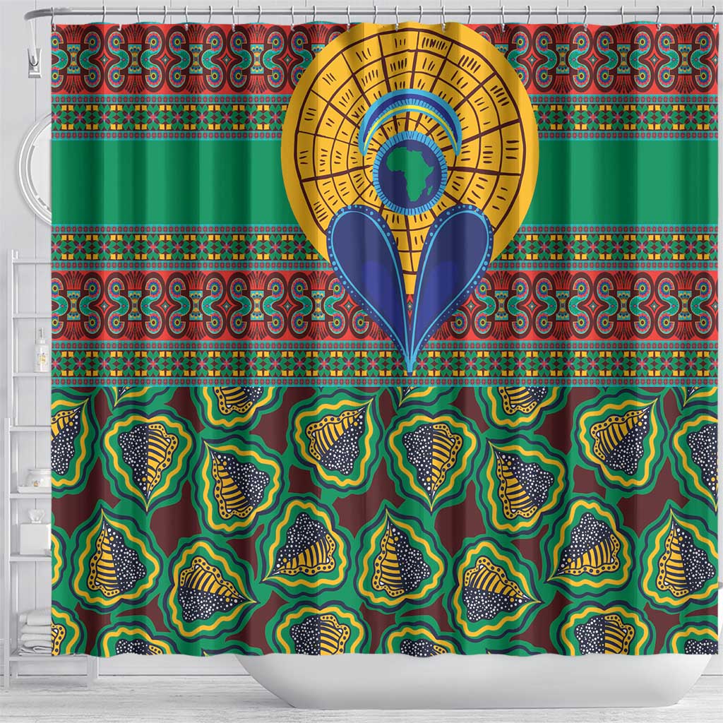 Afro Pattern Traditional Kanga Style Shower Curtain