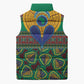 African Pattern Traditional Kanga Style Sleeveless Puffer Jacket