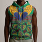 Afro Pattern Traditional Kanga Style Sleeveless Zip Hoodie - African Pride