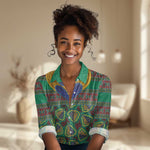 Afro Pattern Traditional Kanga Style Women Casual Shirt LT9