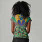 Afro Pattern Traditional Kanga Style Women V-Neck T-Shirt