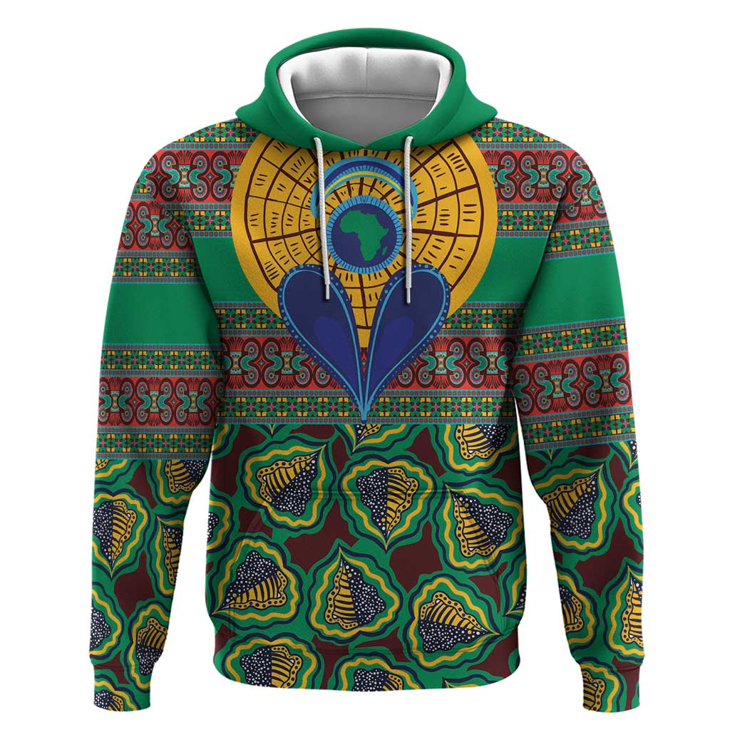 Afro Pattern Traditional Kanga Style Zip Hoodie