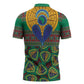 African Pattern Traditional Kanga Style Zipper Polo Shirt