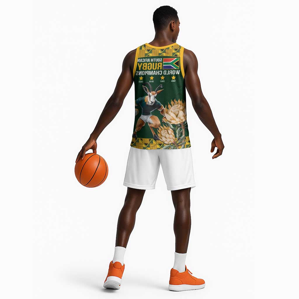 South Africa Rugby History World Champions Basketball Jersey Springboks Make History - African Pride